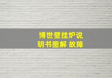 博世壁挂炉说明书图解 故障